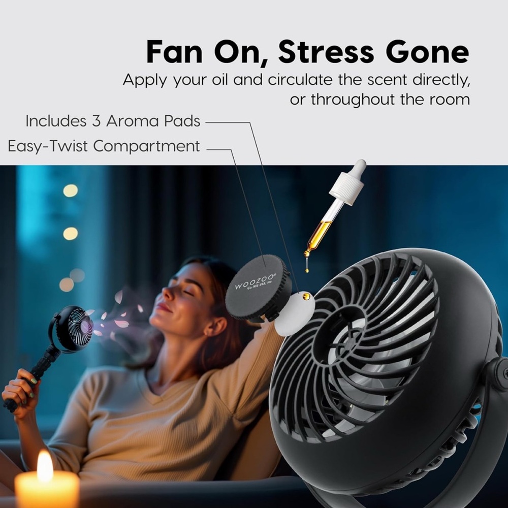 Rechargeable Personal Fan — Black - Picture 2 of 12